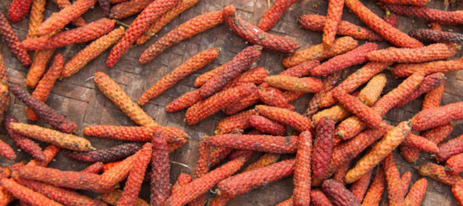 Langer Pfeffer auf Holz