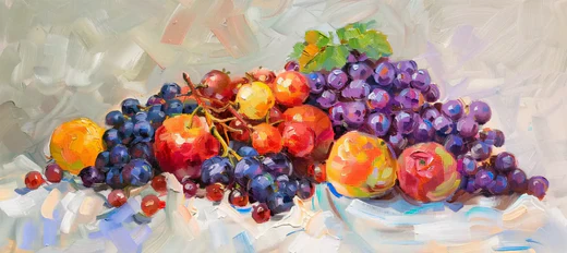 Polyphenole: Früchte-Stilleben im Stil von Cezanne